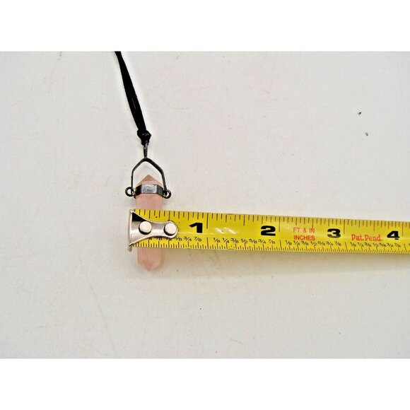 Rose Quartz Crystal Stone Necklace Point Pendant Fabric Rope Heart Chakra Energy - Picture 9 of 10